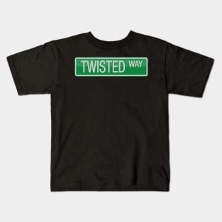 Twisted Way Street Sign T-shirt Kids T-Shirt